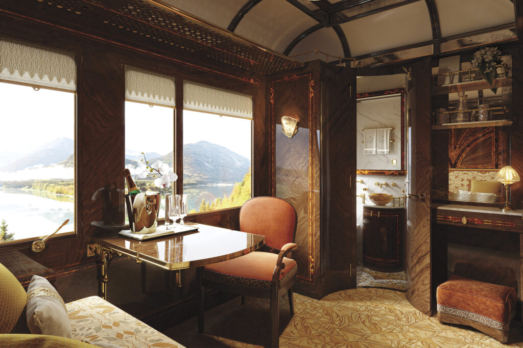 Dining room area of the Venice Simplon-Orient Express