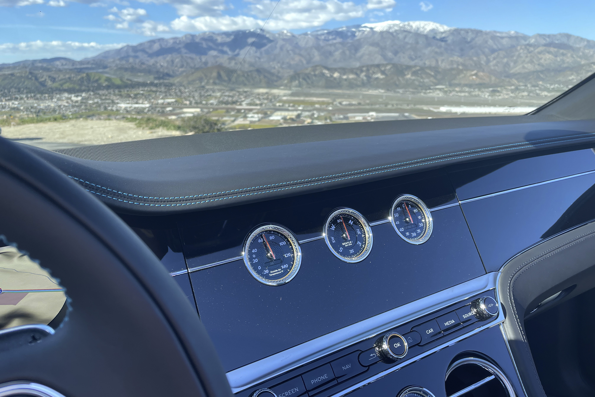 close-up dashboard view