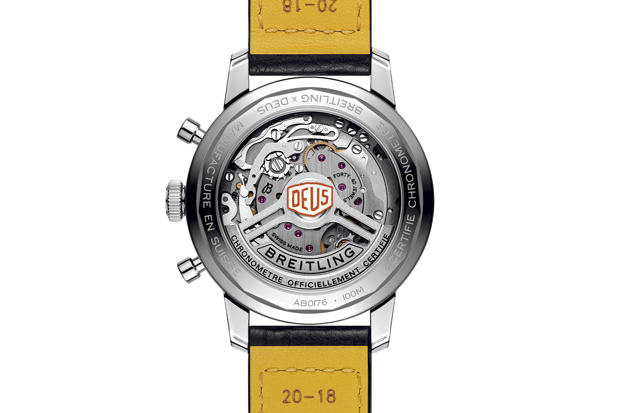 Breitling Top Time Deus backside yellow strap