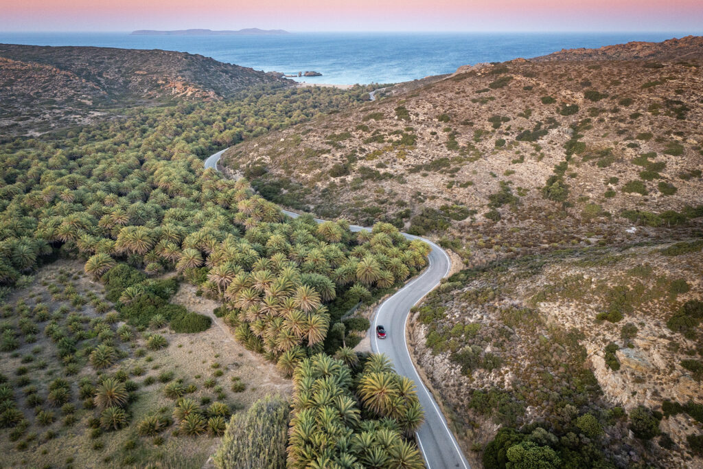 Driving through Crete, Greece.