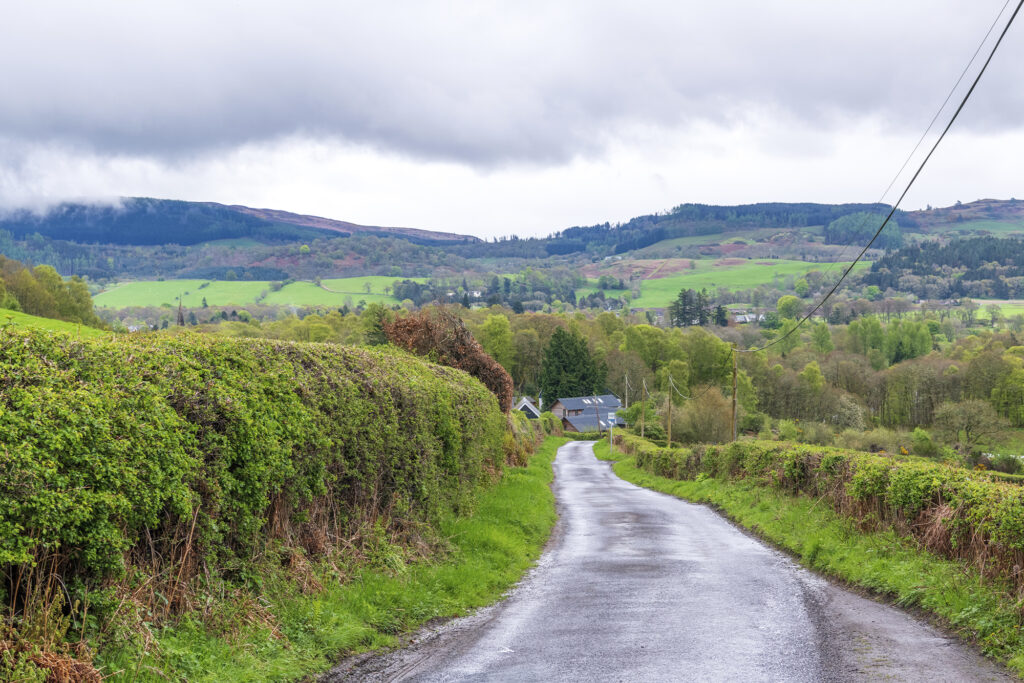 Carriageway above Comrie, Perthshire, Scotland
