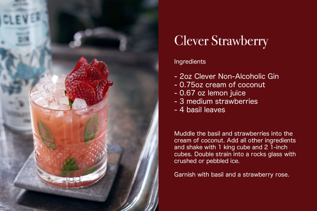 Clever Strawberry recipe card for Dry January