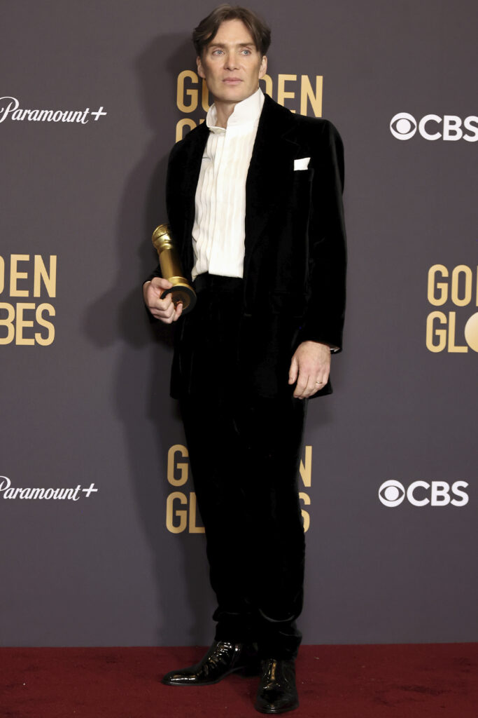 Cillian Murphy in Saint Laurent, best dressed at the 81st Golden Globes, 2024