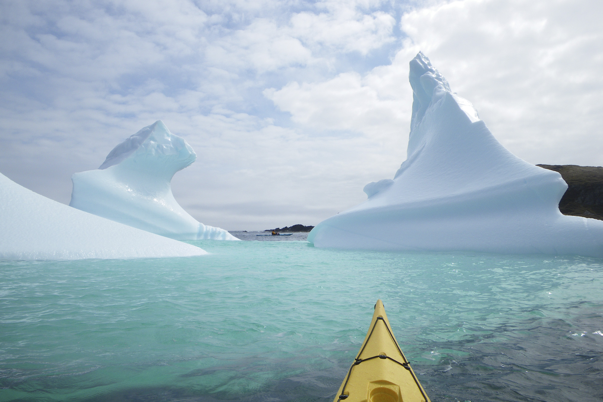 Kayak by the icebergs Quirpon Lighthouse Inn (Quirpon Island, Newfoundland & Labrador)