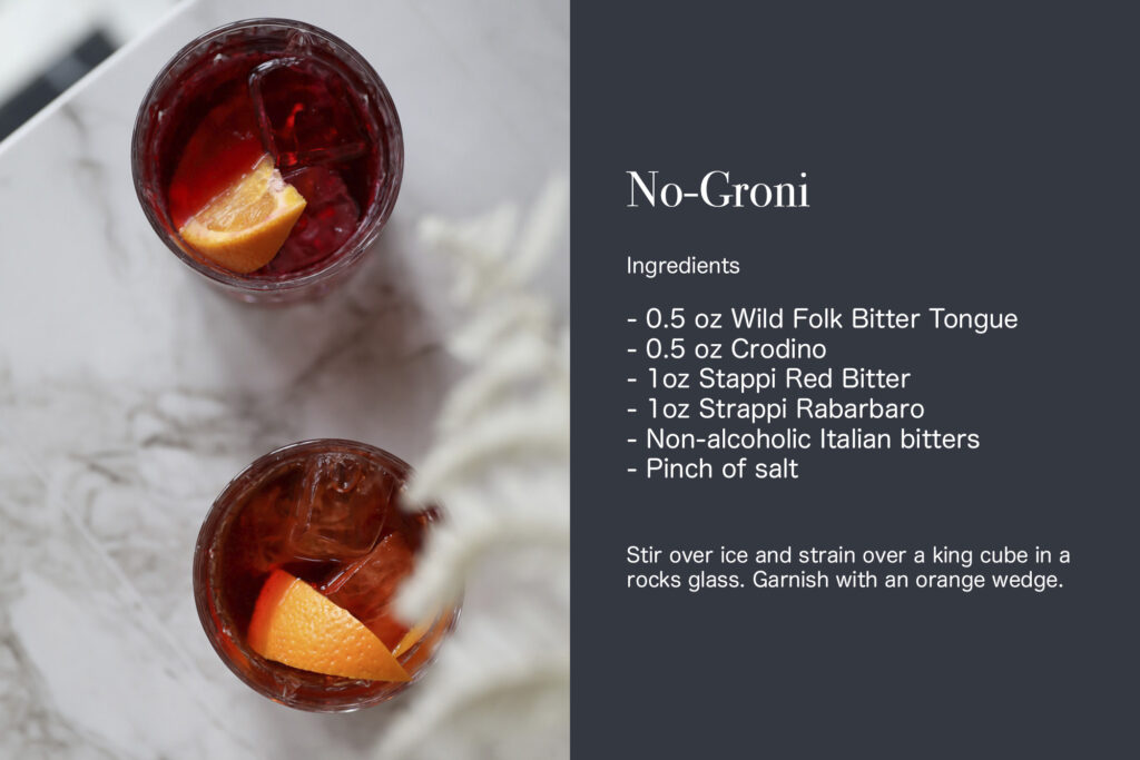 No-Groni recipe card for Dry January