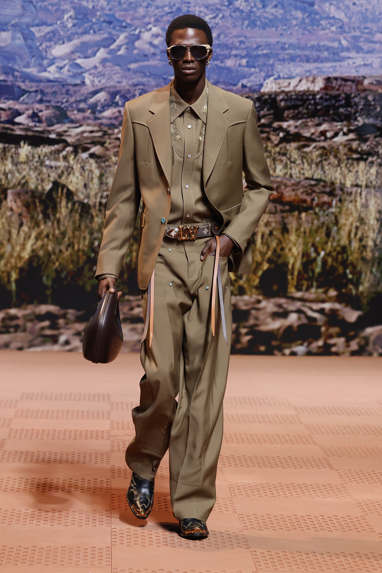 Louis Vuitton Fall/Winter 2024 olive suit