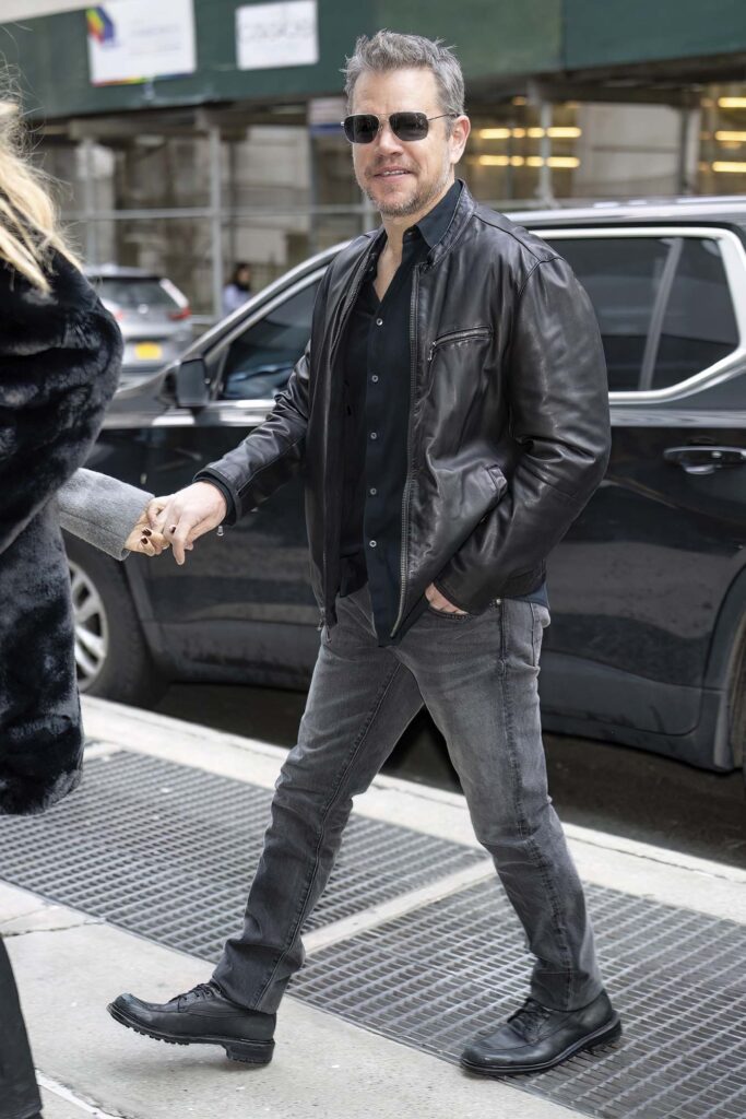 Matt Damon. male celebrity street style. Photo by Gilbert Carrasquillo/GC Images