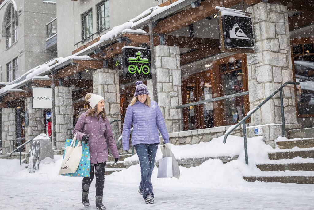 Shopping in downtown Whistler, British Columbia