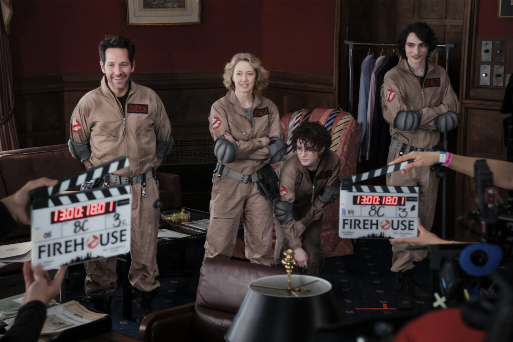 Finn Wolfhard on the set of Ghostbusters