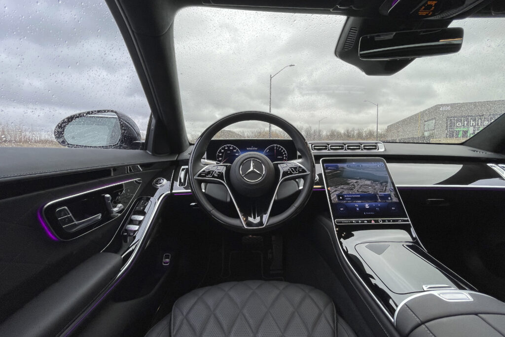2024 Mercedes S 580e driver's seat view