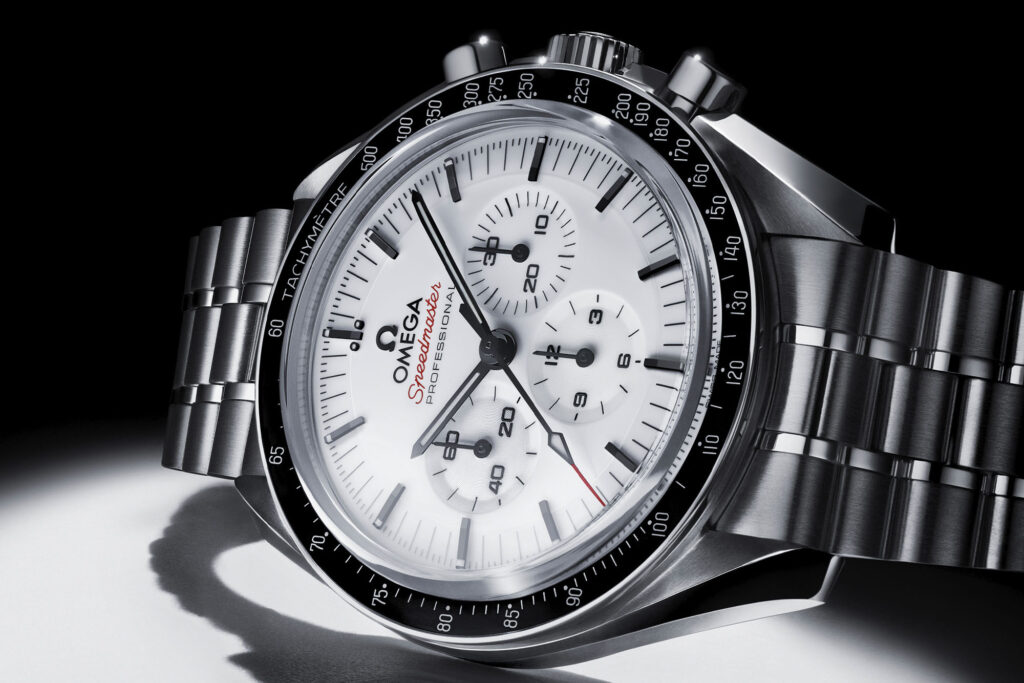 Omega Speedmaster with White Dial chain link strap