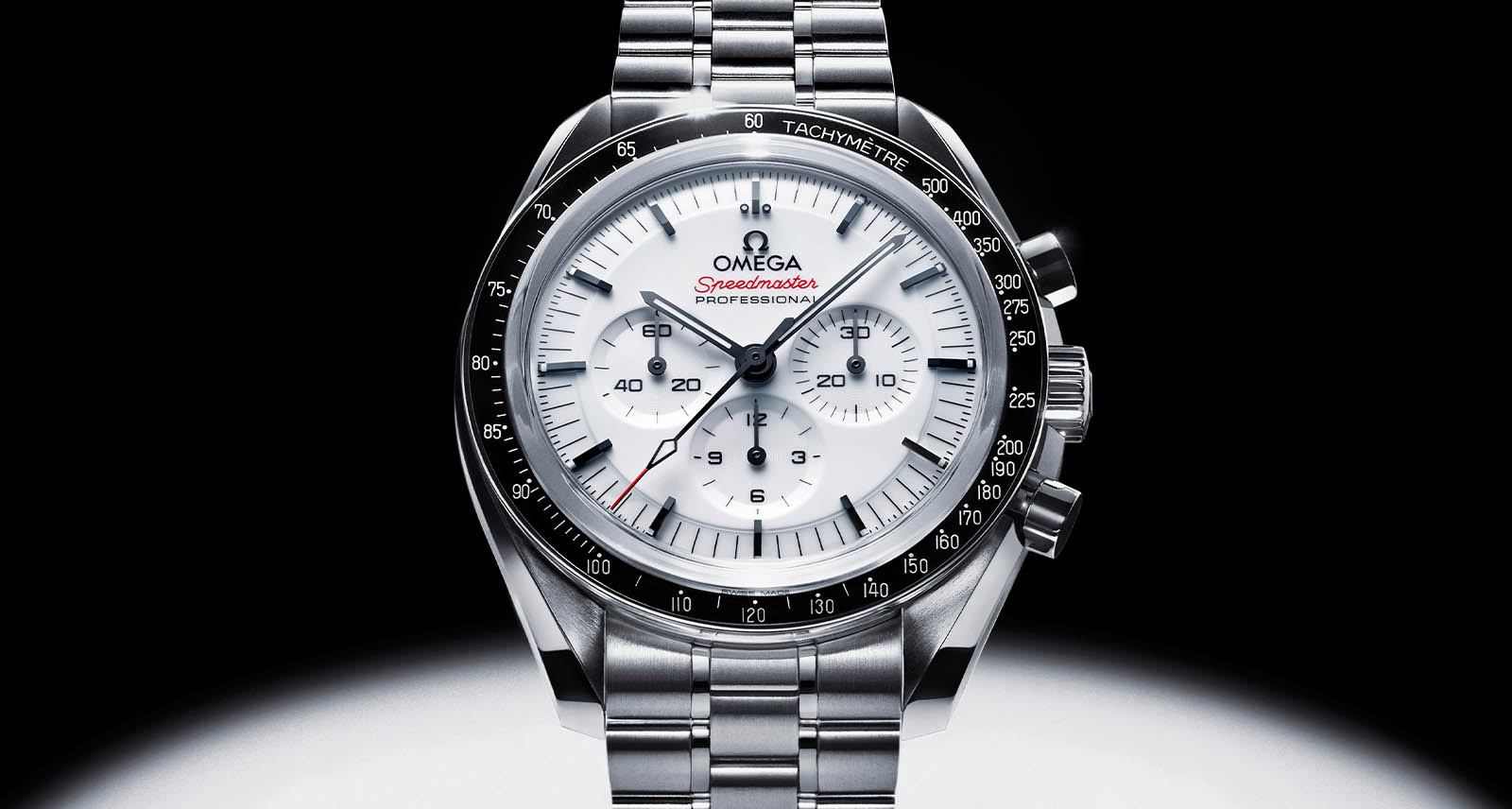 Speedmaster with a white lacquered dial