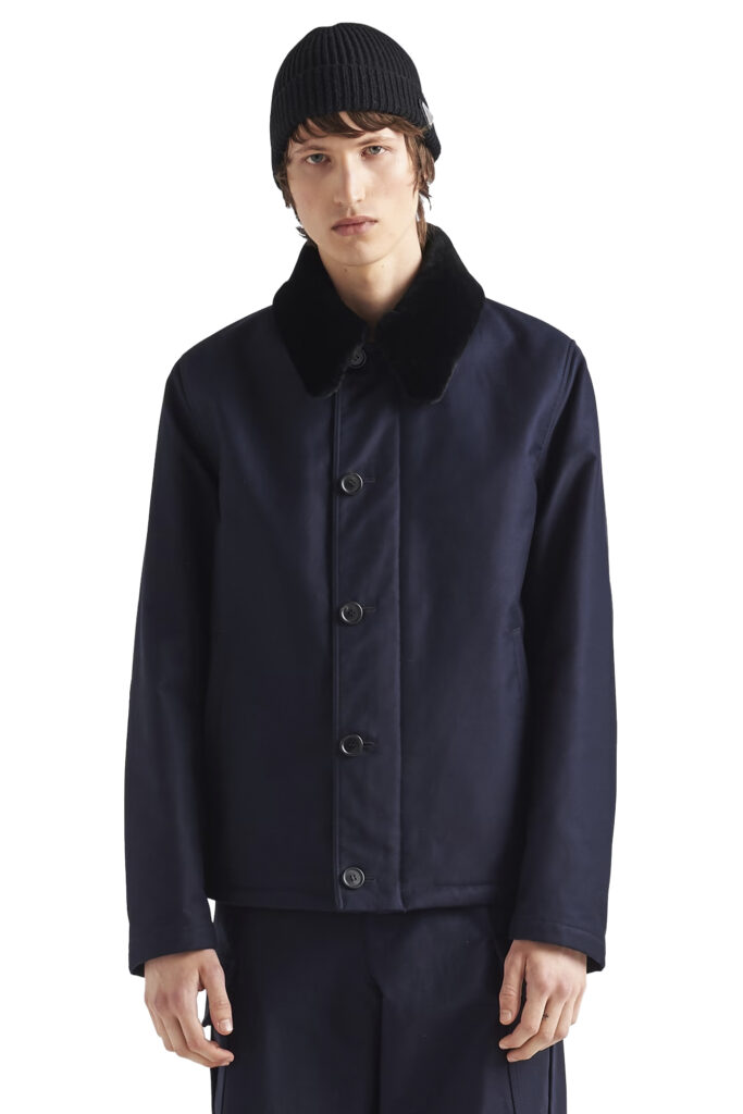 Prada Blouson Jacket With Shearling Collar