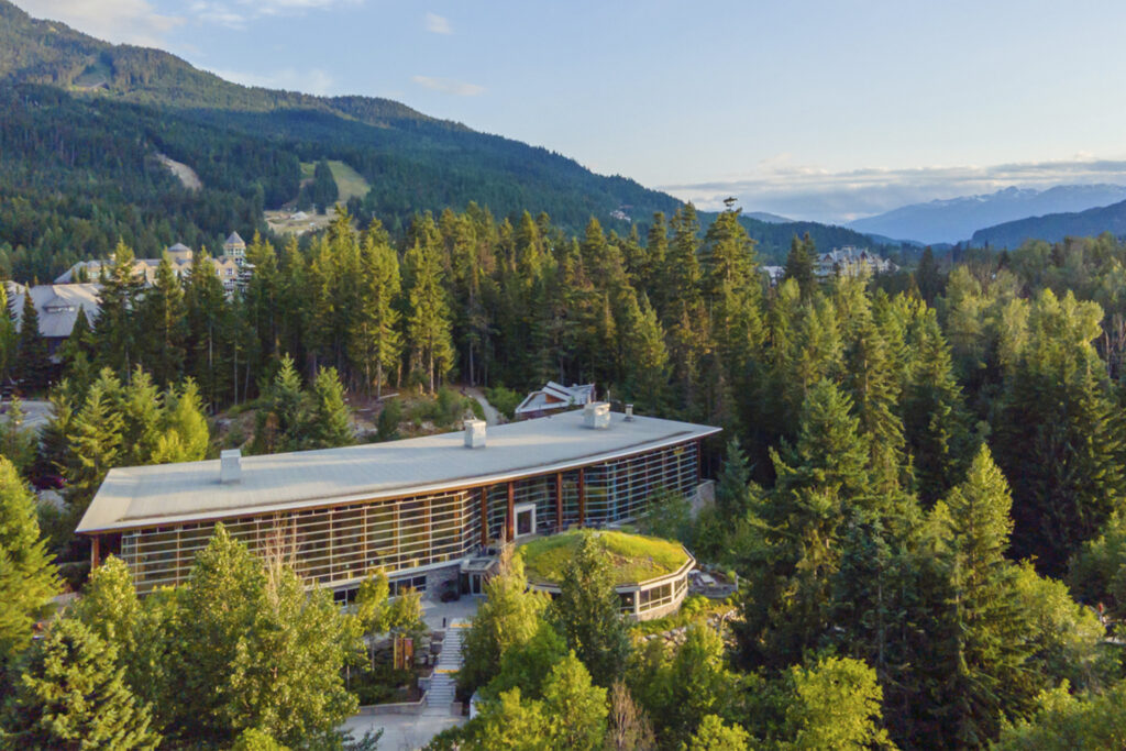 Squamish Lil’wat Cultural Centre, summer, drone view