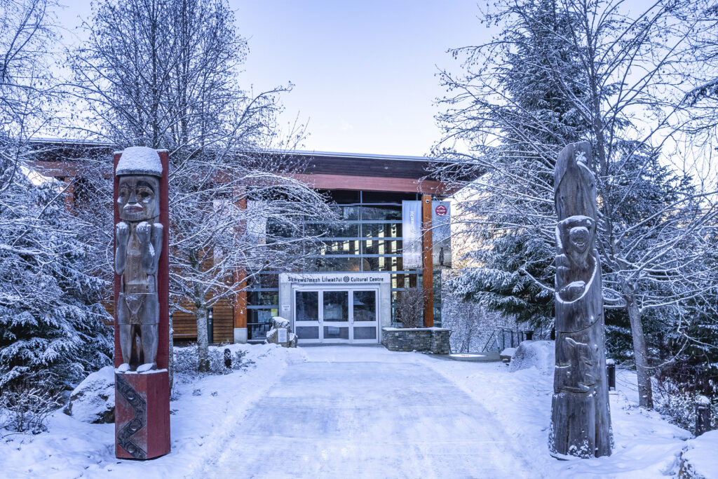 Squamish Lil’wat Cultural Centre, winter front door