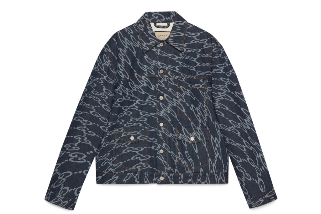 Gucci Wavy GG Laser Print Denim Jacket