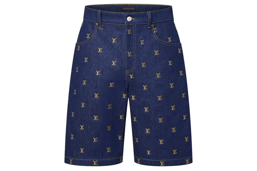 Louis Vuitton Men’s Embroidered Signature Denim Shorts