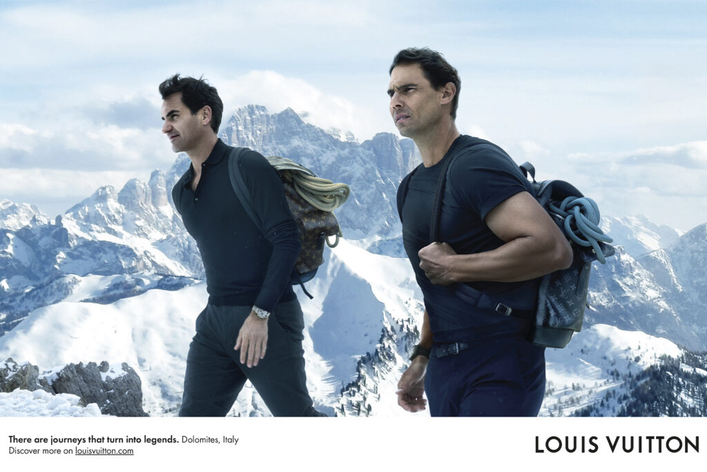 Louis Vuitton Core Values campaign with Rafael Nadal and Roger Federer