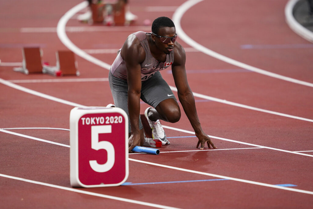 Aaron Brown competing at the 2020 tokyo olympics