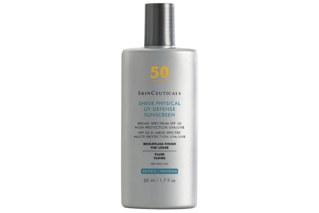 skinceuticals sheer physical defence sunscreen  men's spf 50