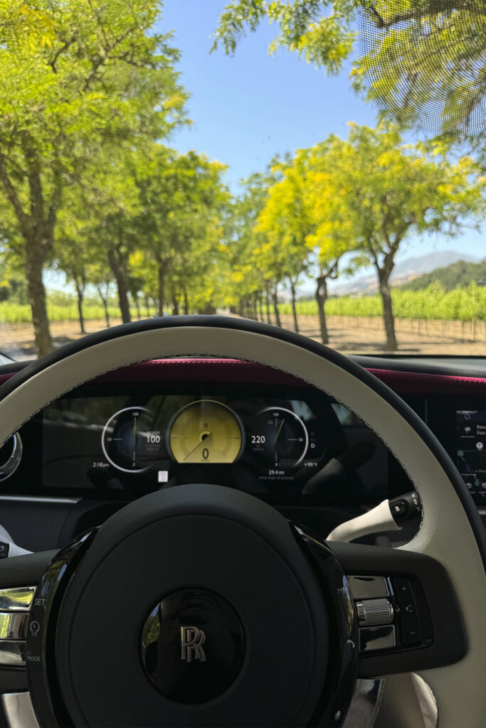 2024 Rolls-Royce Spectre steering wheel on sunny day