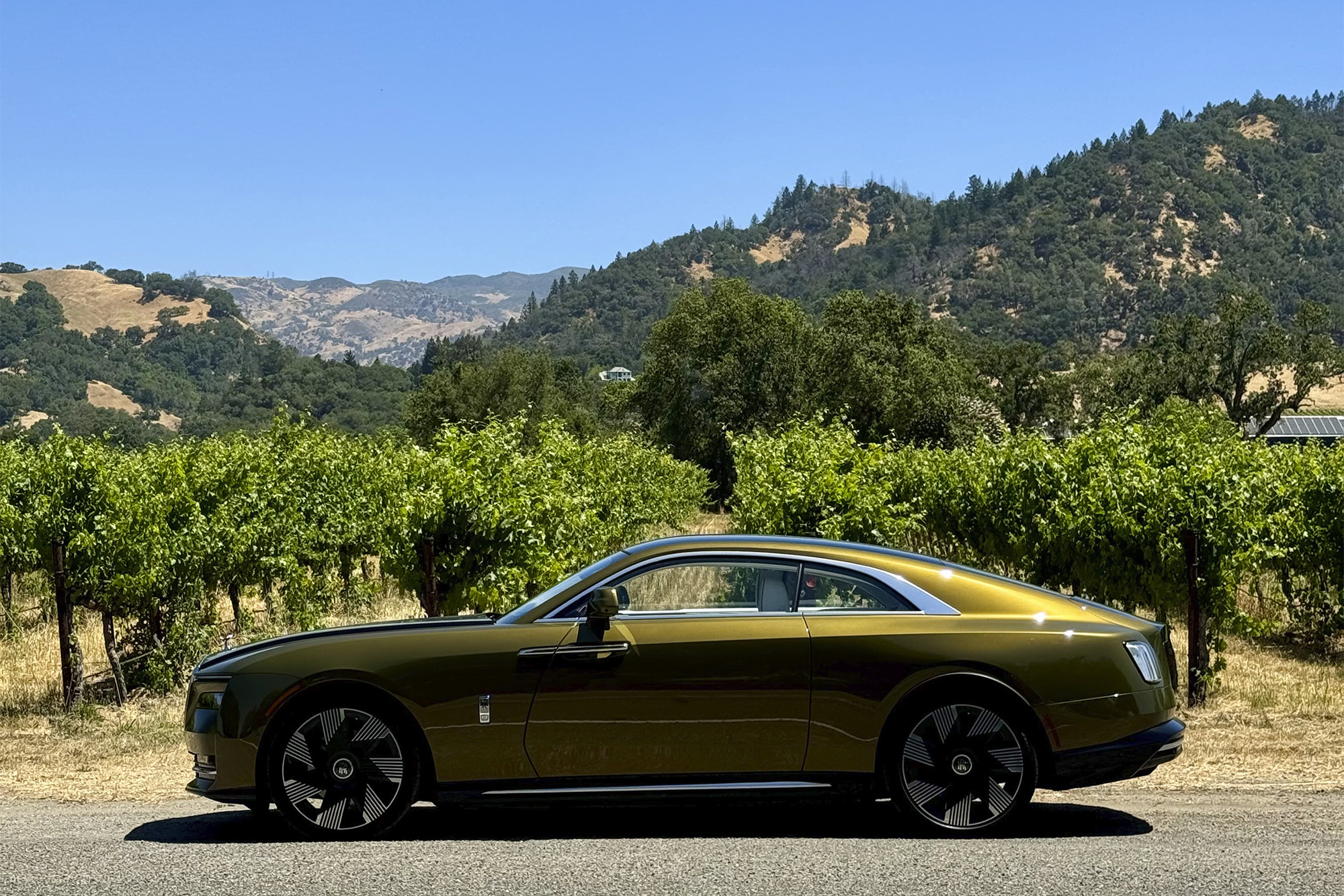 2024 Rolls-Royce Spectre parked by vineyard