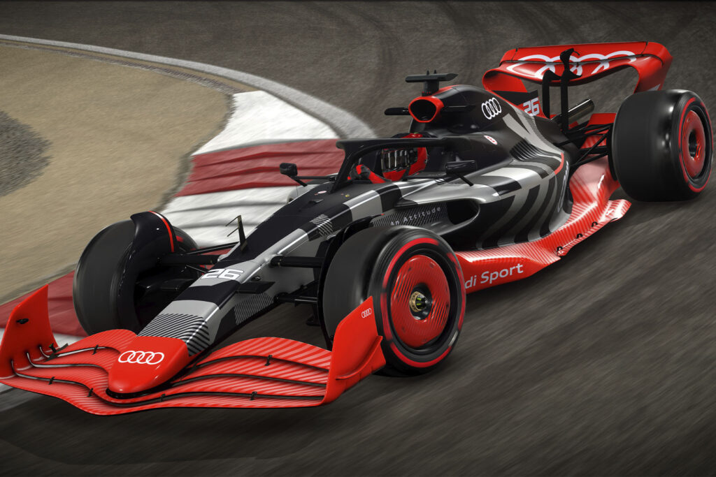 Audi speeds along a Formula One Team racetrack 10-2024 4