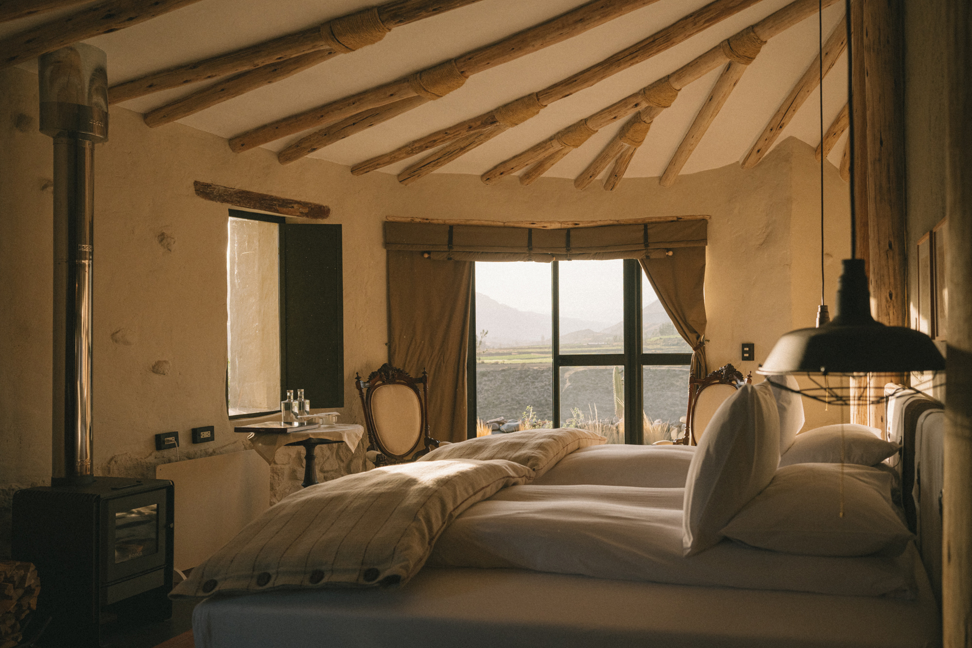 PUQIO Tented Resort in Southern Peru, shot of bed from side