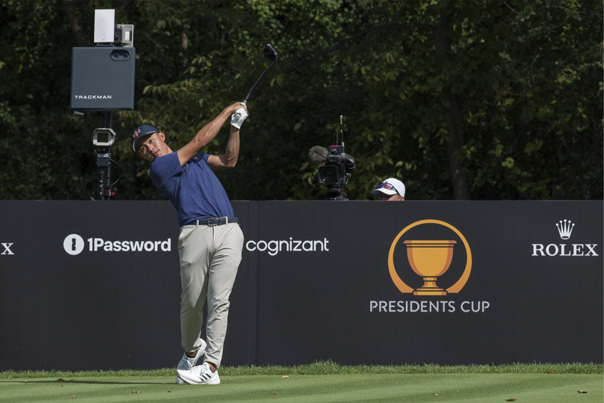 ROLEX TESTIMONEES COLLIN MORIKAWA HITS A TEE SHOT THE 2024 PRESIDENTS CUP ©Rolex/J.D. Cuban