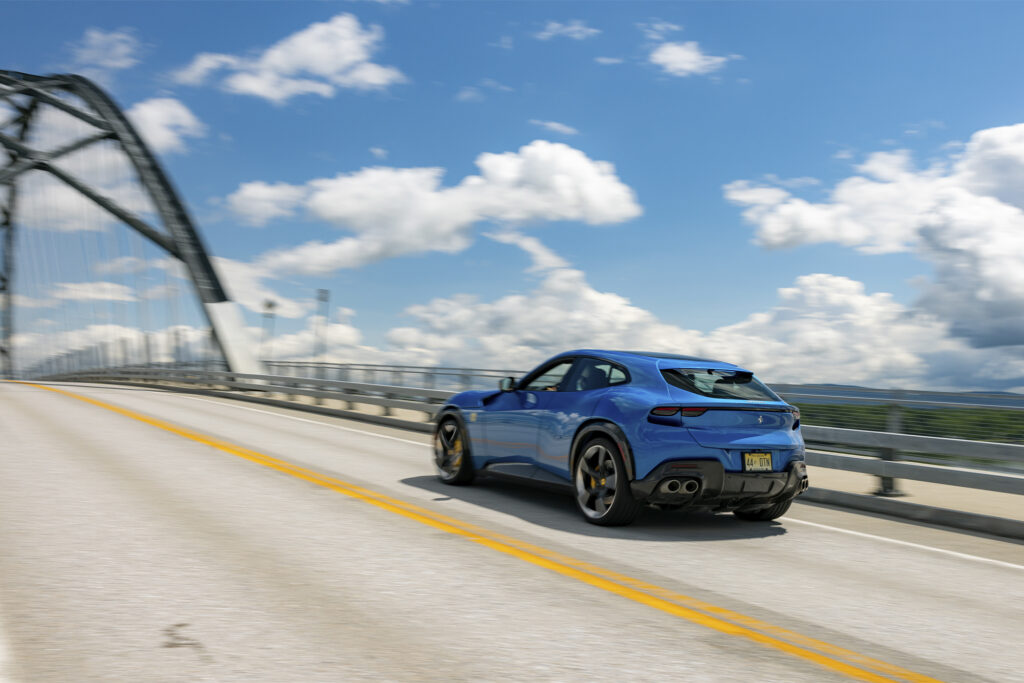 driving the Ferrari Purosangue through new england to test the best luxury cars