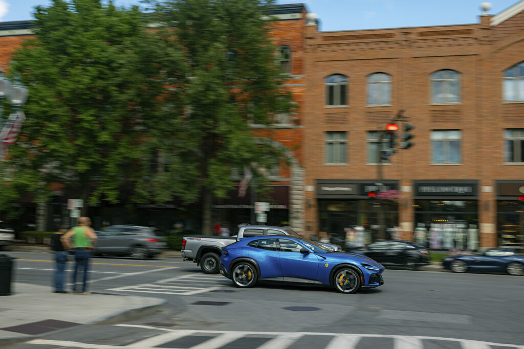 driving the Ferrari Purosangue through new england to test the best luxury cars