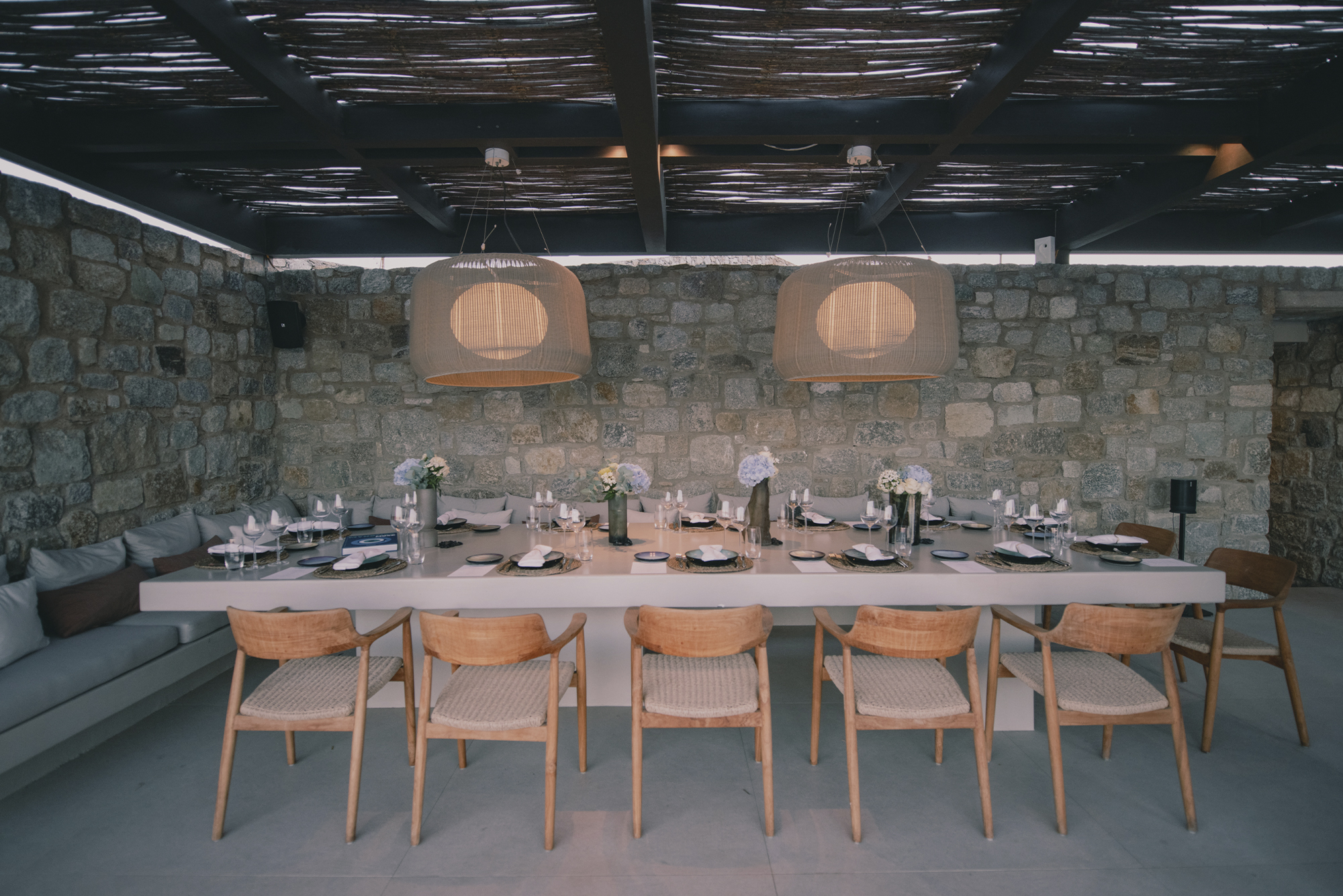 Range Rover House Mykonos - interior dining table