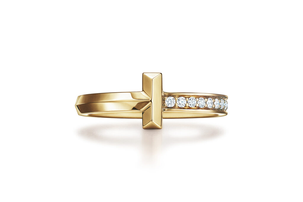 Tiffany T T1 Ring in Yellow Gold with Diamonds