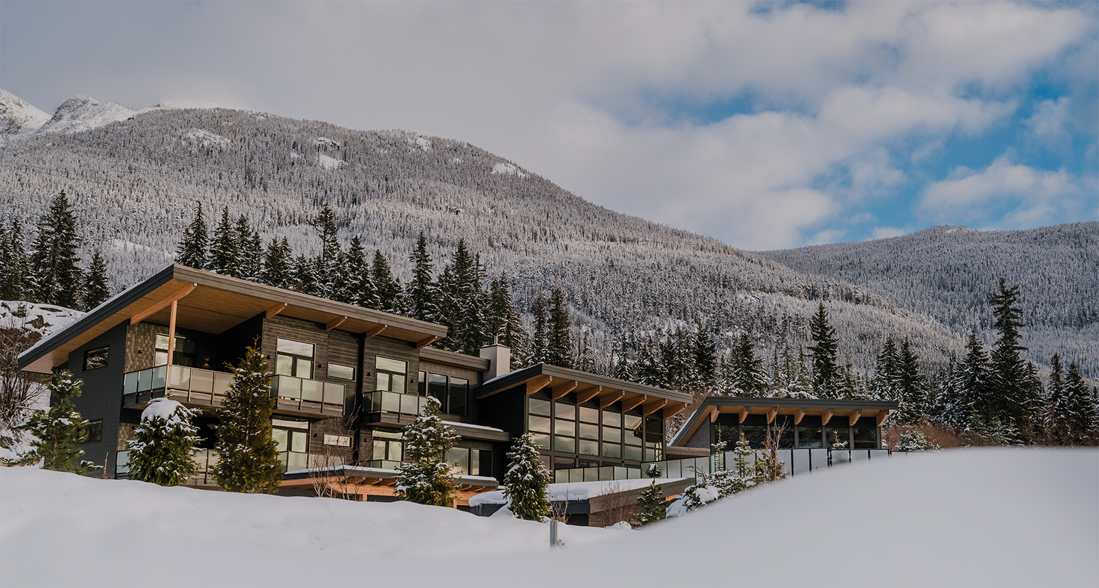 Wedge Mountain Lodge, Whistler, British Columbia resort. Garden Looking East