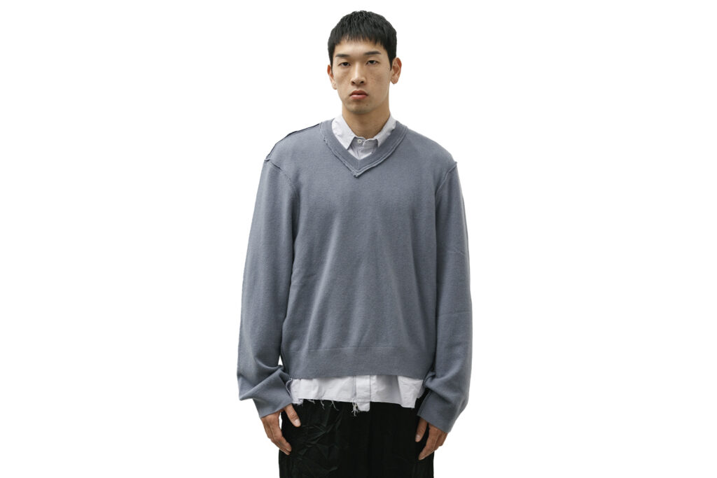 Camiel Fortgens Frankenstein V-Neck Cashmere Blue-Grey