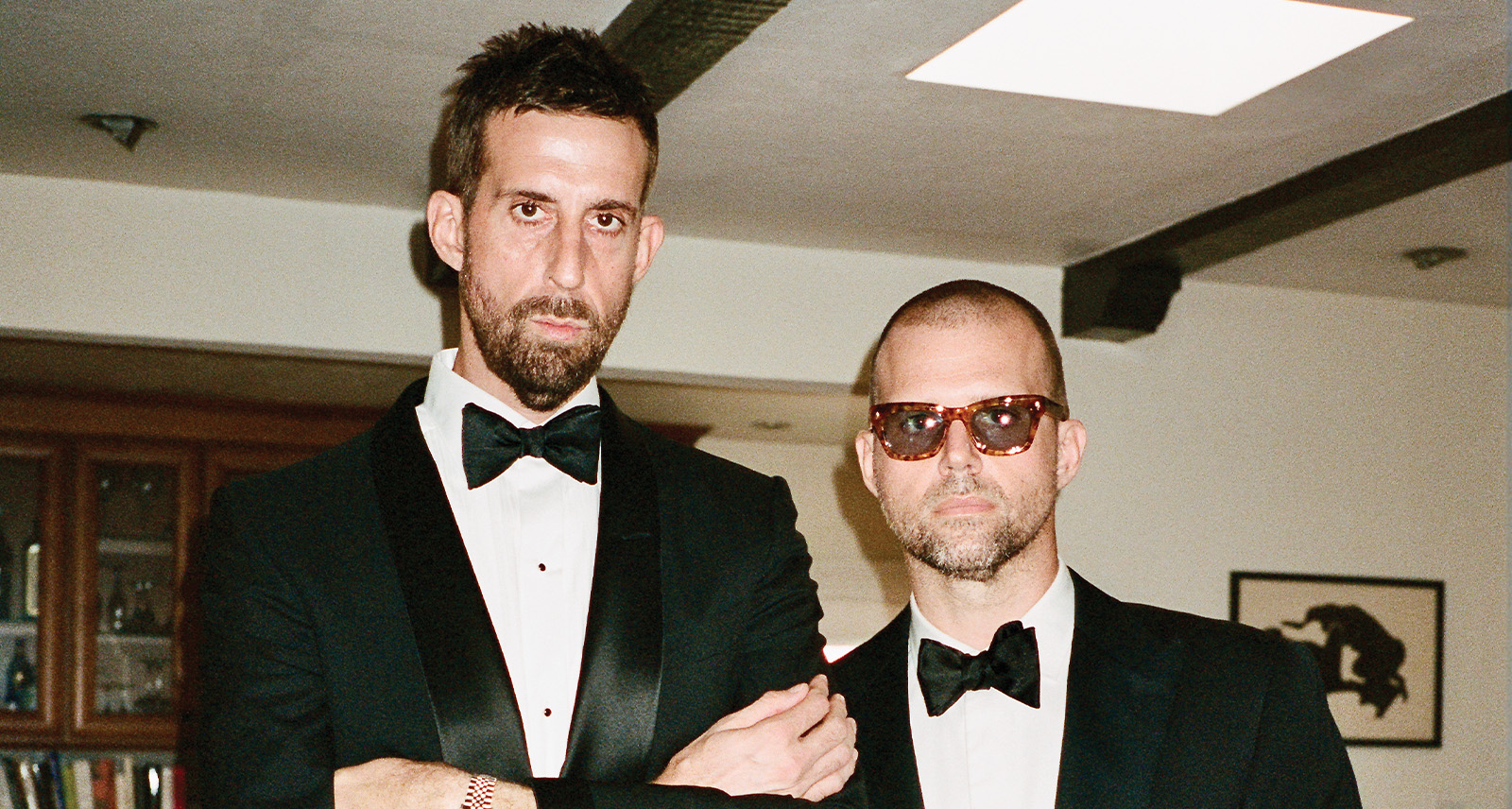 Chris Black and Jason Stewart of How Long Gone podcast in tuxes