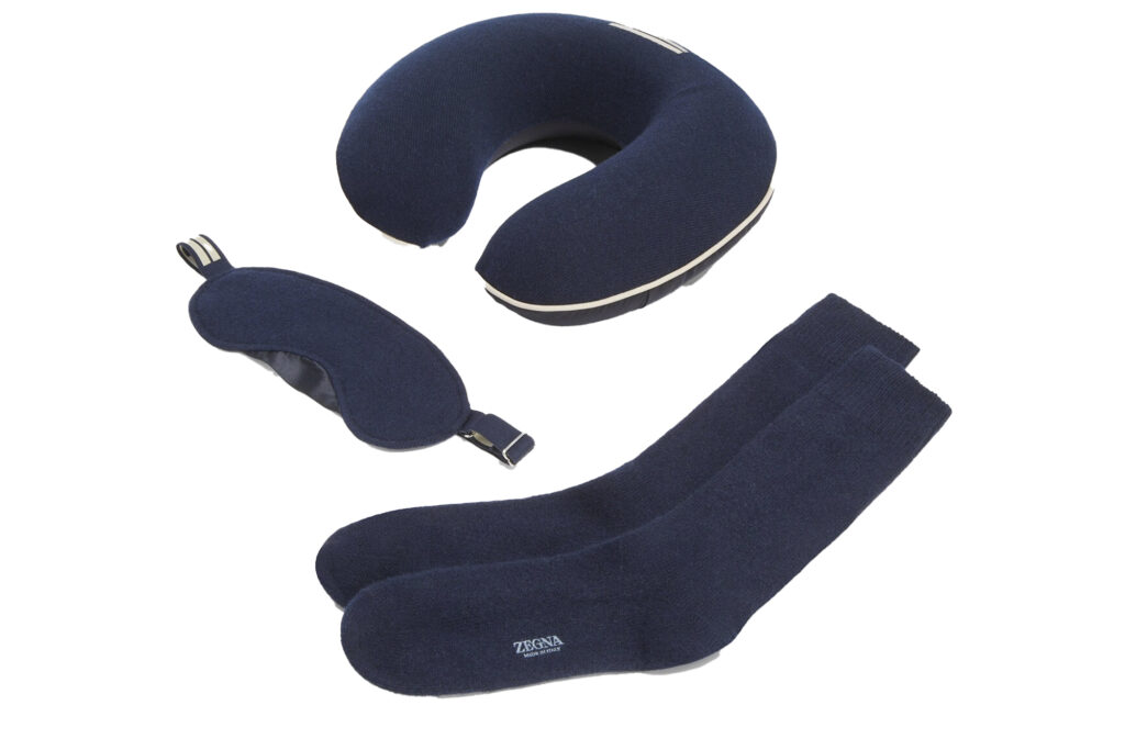 Zegna Navy Cashmere Travel Set 