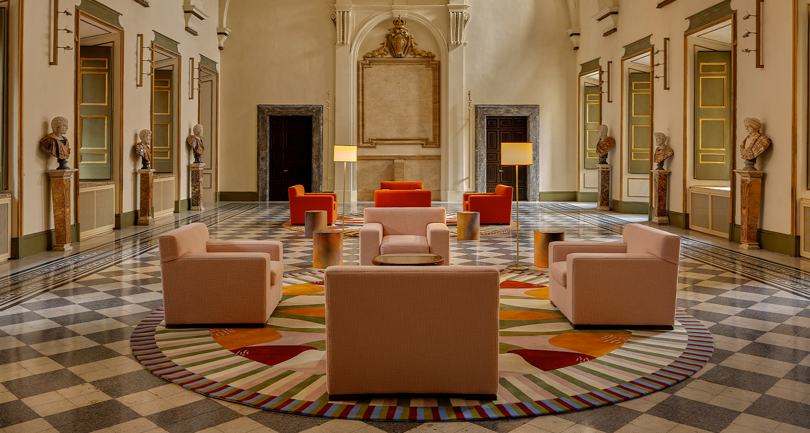 Palazzo Talia Roman Holiday: intricate decoration in hotel lobby