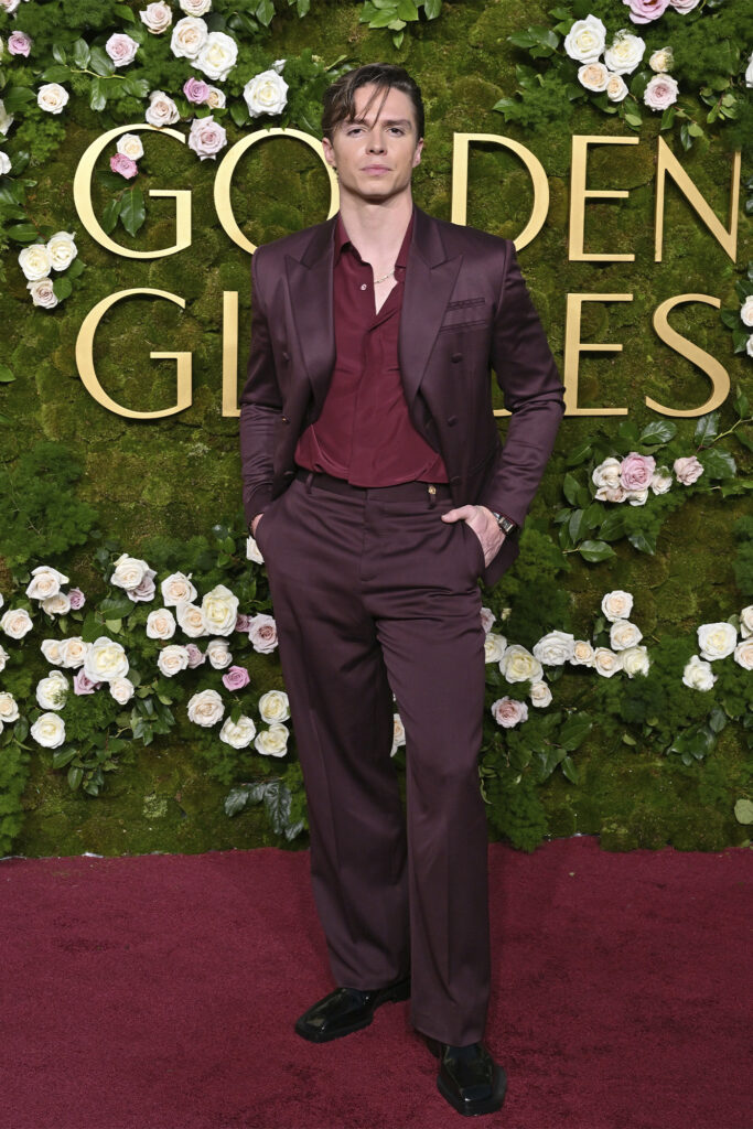 Nicholas Alexander Chavez in Versace and Cartier at the Golden Globes 1-2025 Photo by Axelle Bauer-Griffin FilmMagic