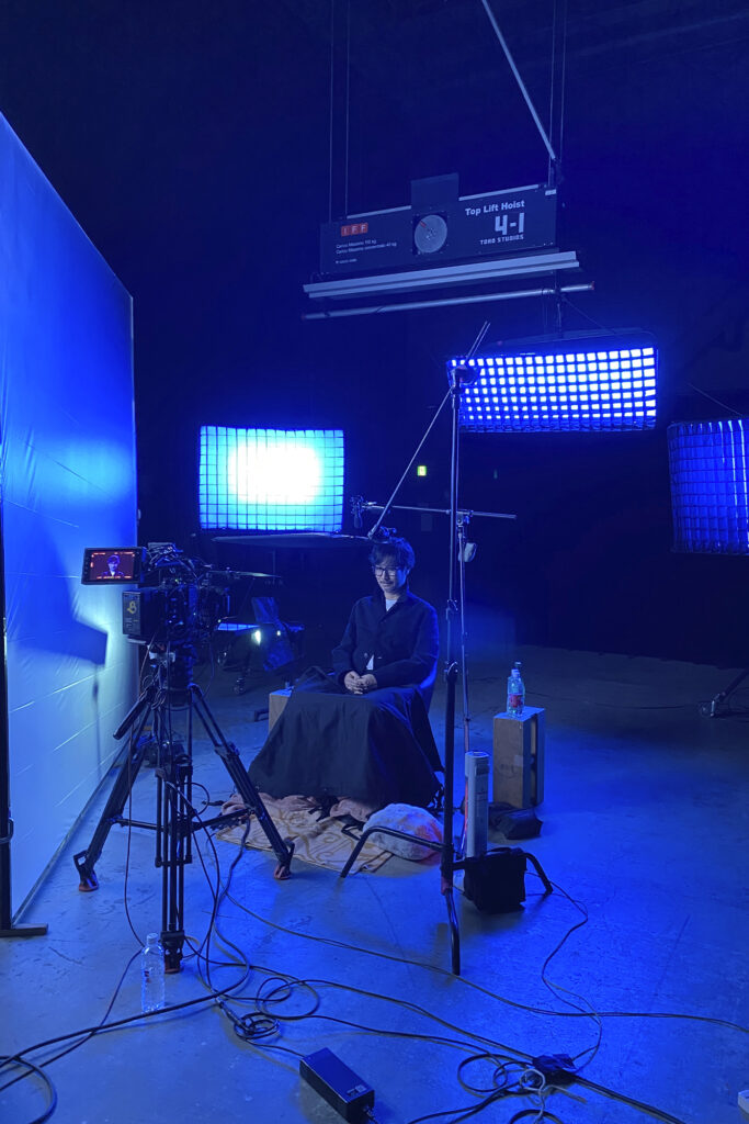 9 / 10 – Prada Aoyama – Satellites Hideo Kojima Behind-the-scenes recording for “Satellites” conversation by Nicolas Winding Refn with Hideo Kojima Prada Aoyama Tokyo / 18.4 – 25.8.2025