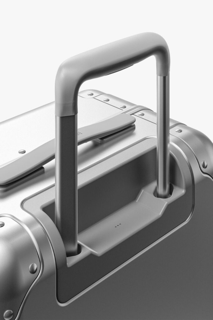 Luggage Aluminum CarryOn Plus Aspen Silver Detail