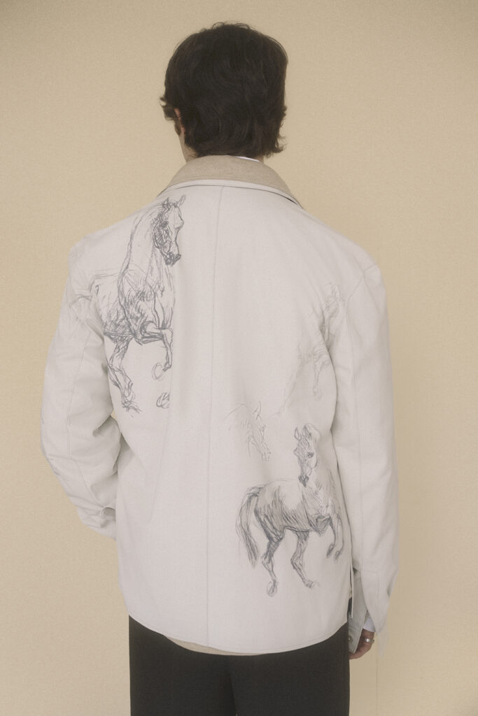 Nolan White Jacket & Pants by Hermès from back