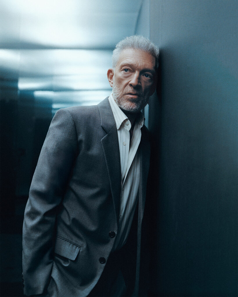 JACKET BY SAINT LAURENT BY ANTHONY VACCARELLO SHIRT BY LORO PIANA Vincent Cassel