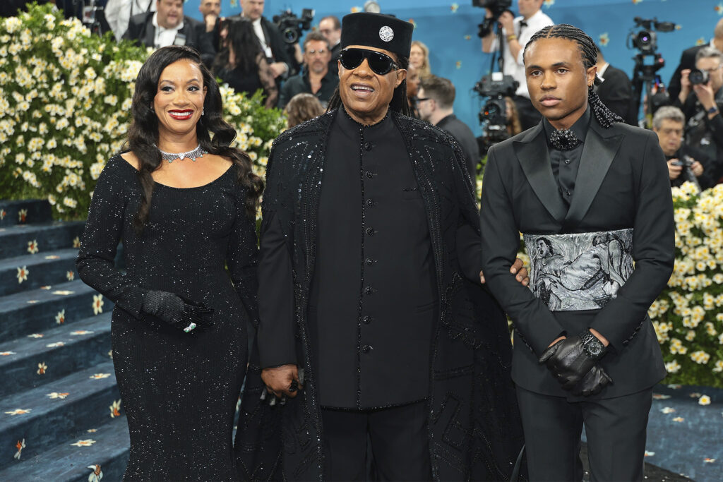 Tomeeka Robyn Bracy Stevie Wonder and Kailand Morris at the 2025 Met Gala Photo by Dimitrios Kambouris Getty Images for The Met Museum Vogue