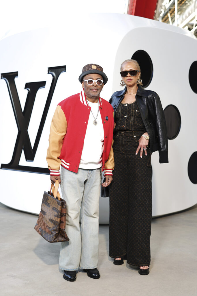 Spike Lee and Tonya Lewis Lee attend the Louis Vuitton Menswear SS26