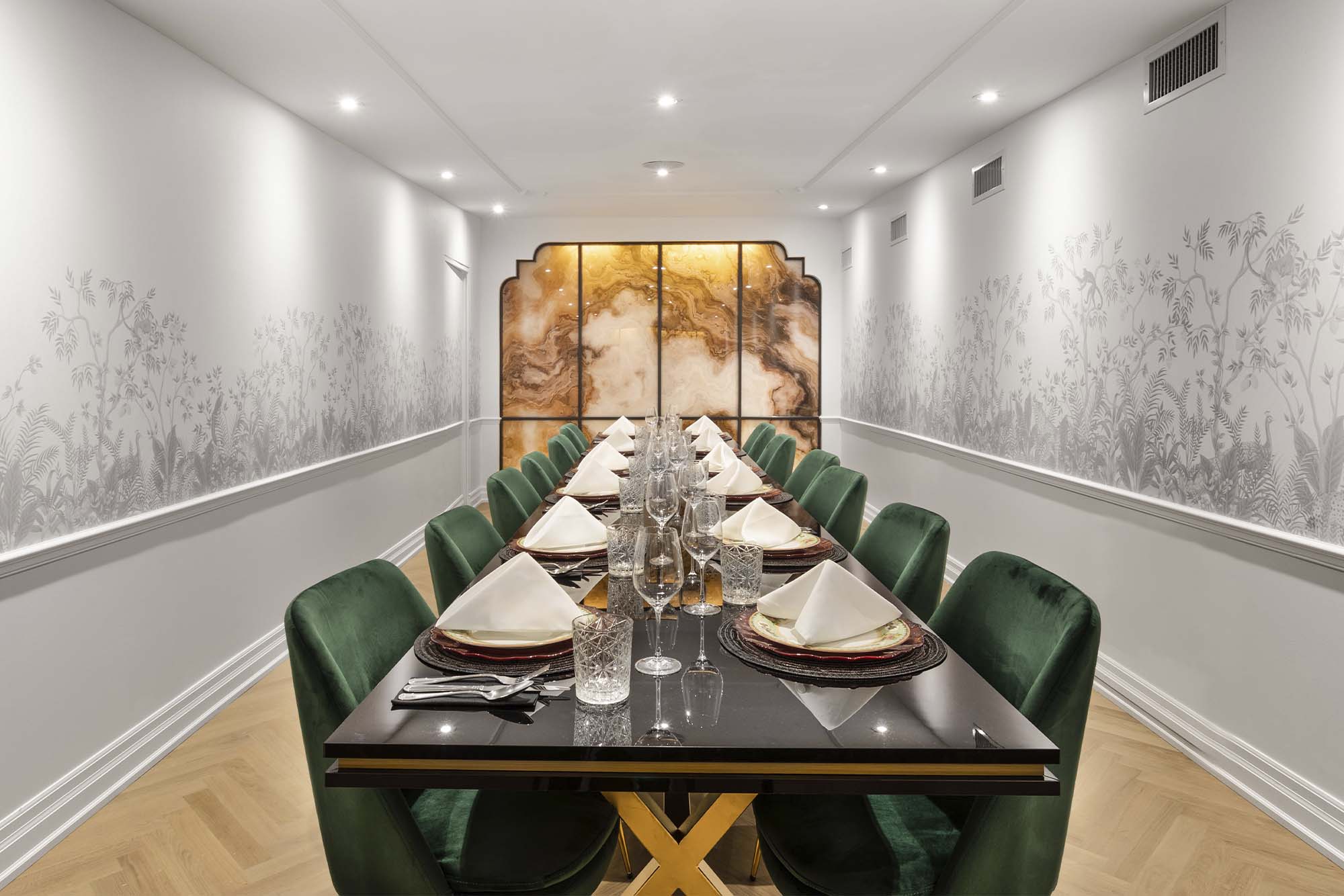 Adrak private dining room. PHOTOS COURTESY OF ADRAK YORKVILLE, retrieved from SHARP SEPTEMBER.