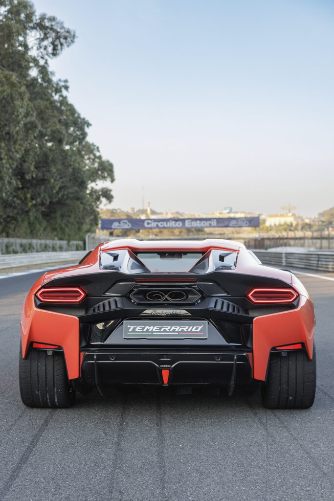 Lamborghini Temerario, Arancio Xanto, in Val d'Aosta. Photo courtesy of Lamborghini.
