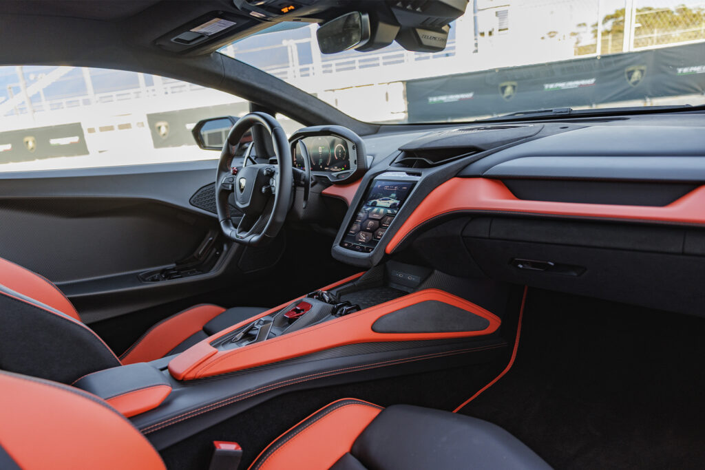 Lamborghini Temerario, Arancio Xanto, in Val d'Aosta. Photos courtesy of Lamborghini.