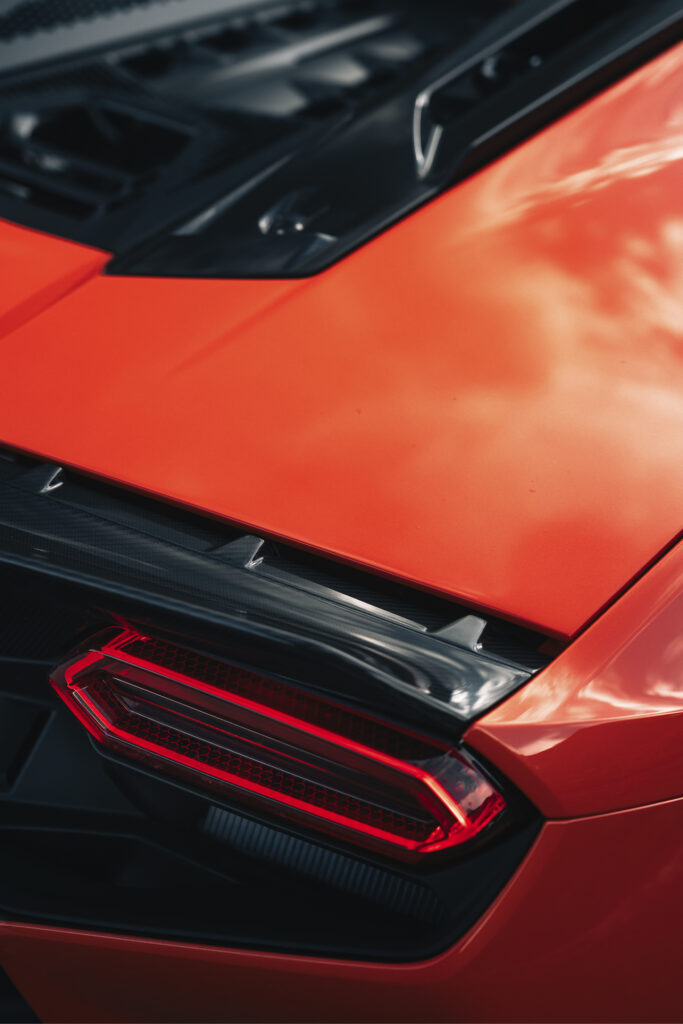 Lamborghini Temerario, Arancio Xanto, in Val d'Aosta. Photo courtesy of Lamborghini.