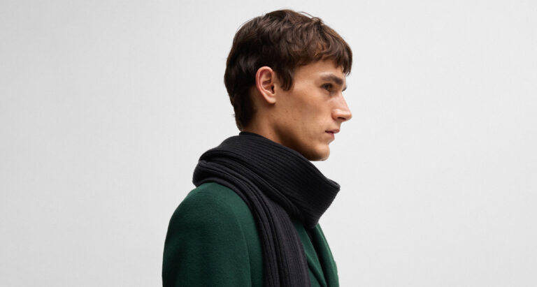 Best Scarves for Men. Photo by BOSS, retrieved from SHARP September 2025.